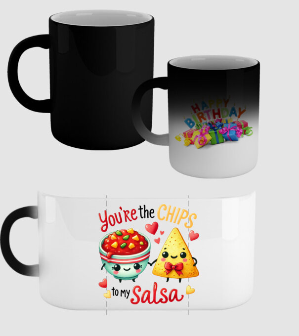 Chips to my Salsa model negru pe tricou