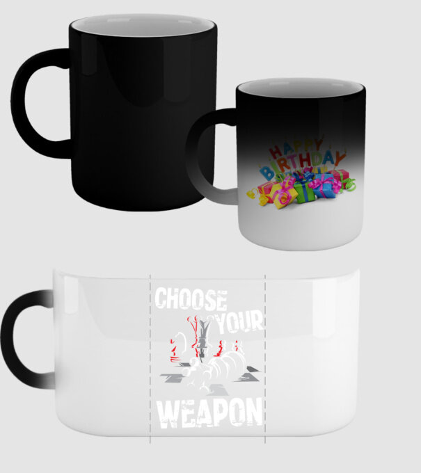 CHOOSE YOUR WEAPON model negru pe tricou