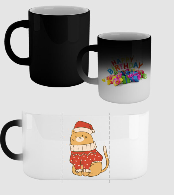 Christmas cat model negru pe tricou