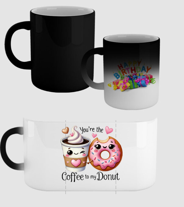 Coffee to my Donut model negru pe tricou