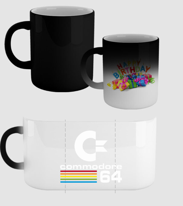 Commodore 64 logo on black model negru pe tricou