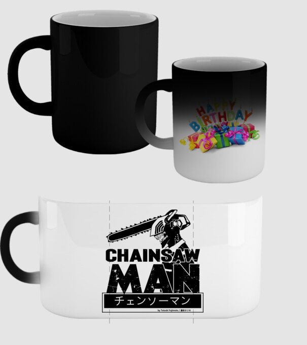 CSM - Chainsaw Man model negru pe tricou