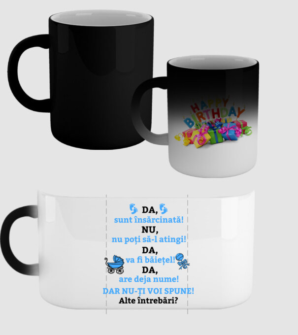 Da, sunt însărcinată! Nu, nu poți să-l atingi! Da, va fi băiețel! Da, are deja nume! Dar nu-ți voi spune! Alte întrebări? model negru pe tricou