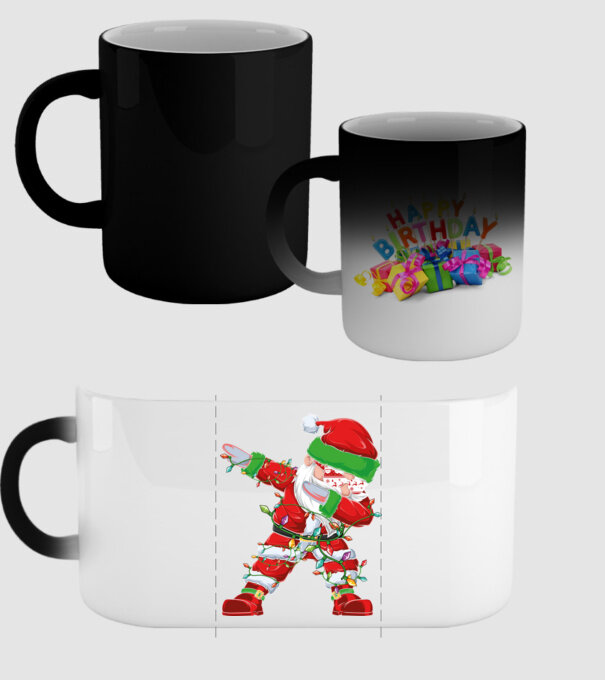 Dab Santa model negru pe tricou