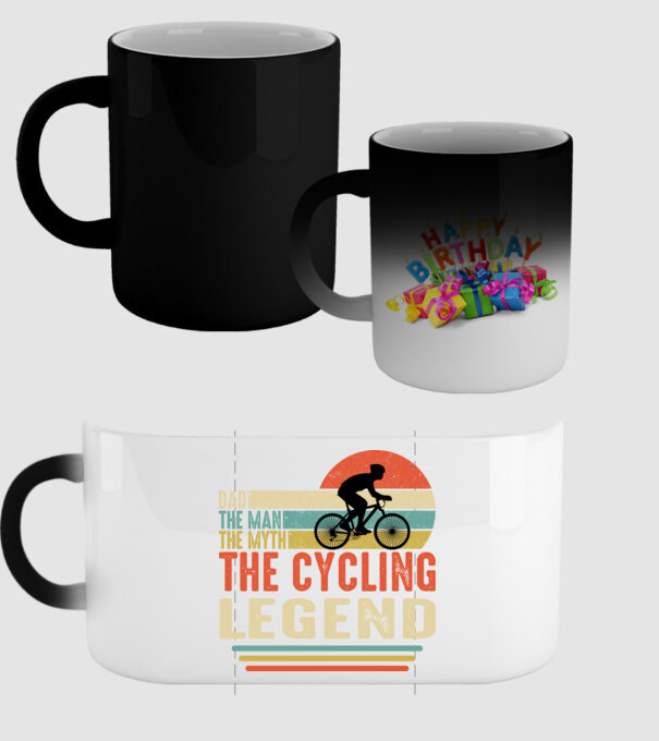 Dad the man, the myth, the cycling legend model negru pe tricou