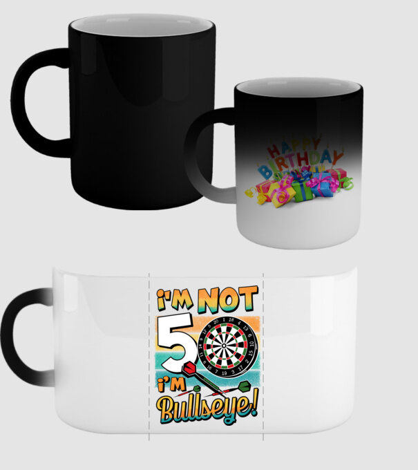 Darts Birthday 50 years old model negru pe tricou