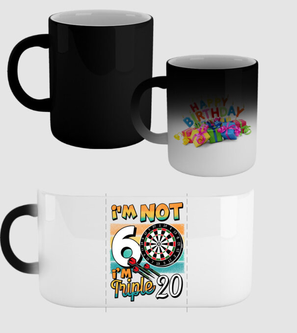 Darts Birthday 60 years old model negru pe tricou