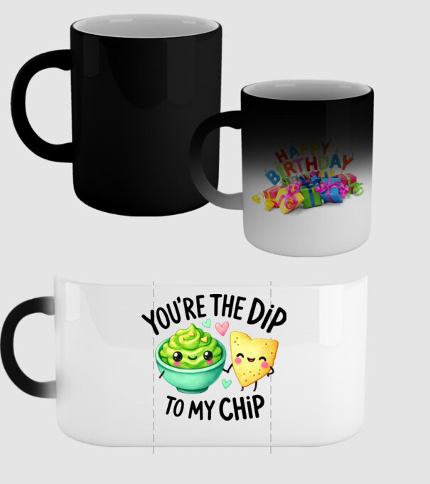 Dip to my Chip model negru pe tricou