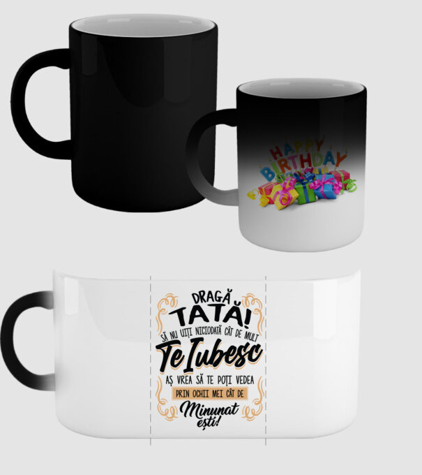 Dragă meu tată model negru pe tricou