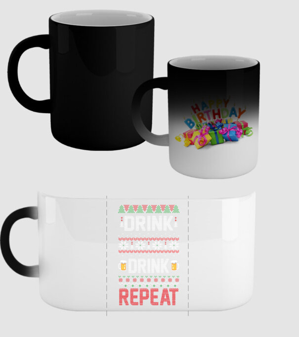Drink drink repeat model negru pe tricou