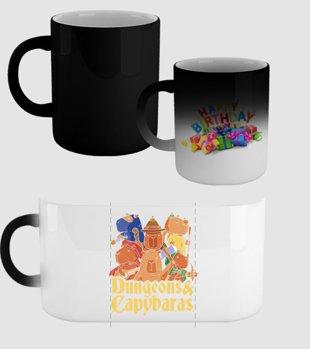 Dungeons and Capybaras model negru pe tricou