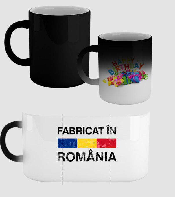 Fabricat în România model negru pe tricou