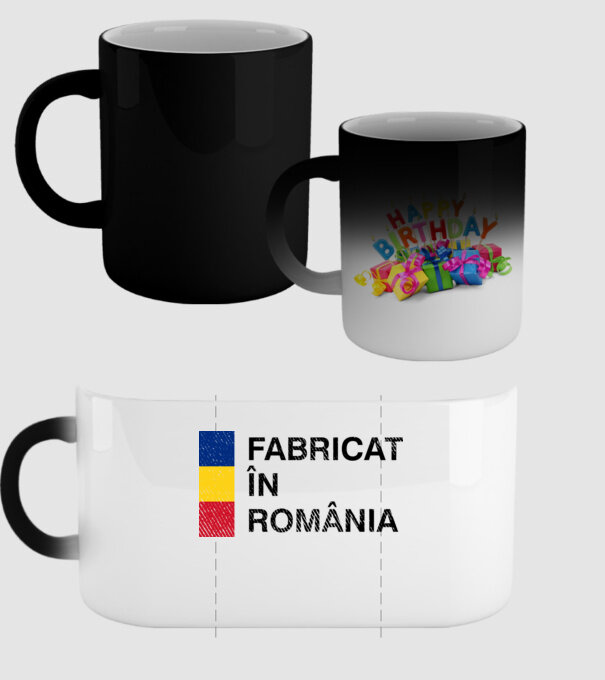 Fabricat în România model negru pe tricou