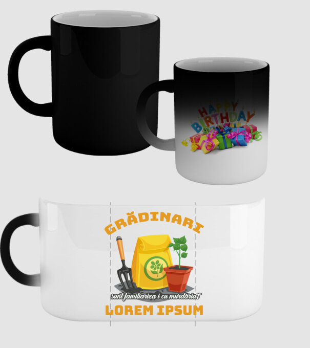 Grădinari model negru pe tricou