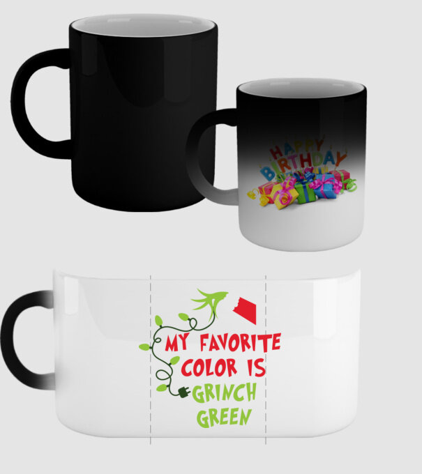 Grinch Green model negru pe tricou