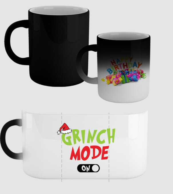 Grinch Mode model negru pe tricou