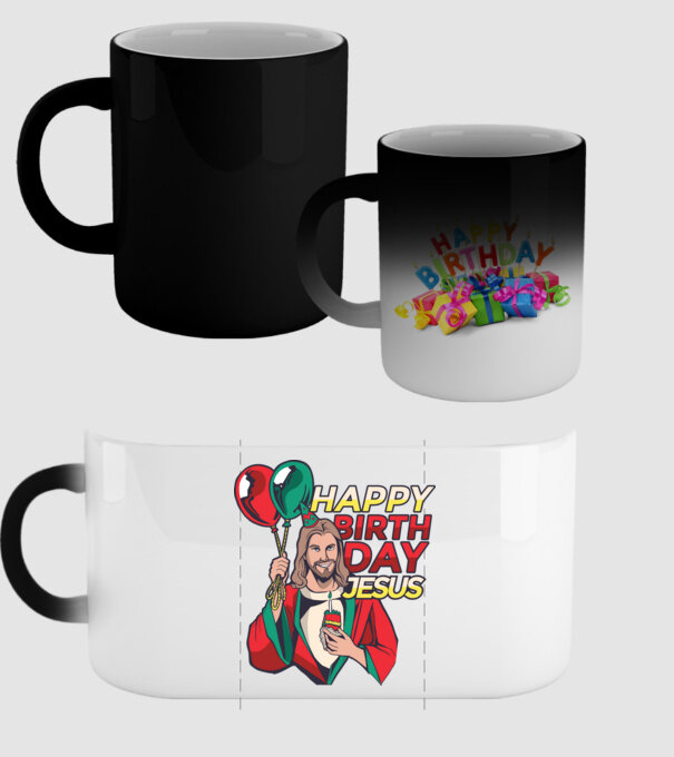 Happy Birtday Jesus! model negru pe tricou