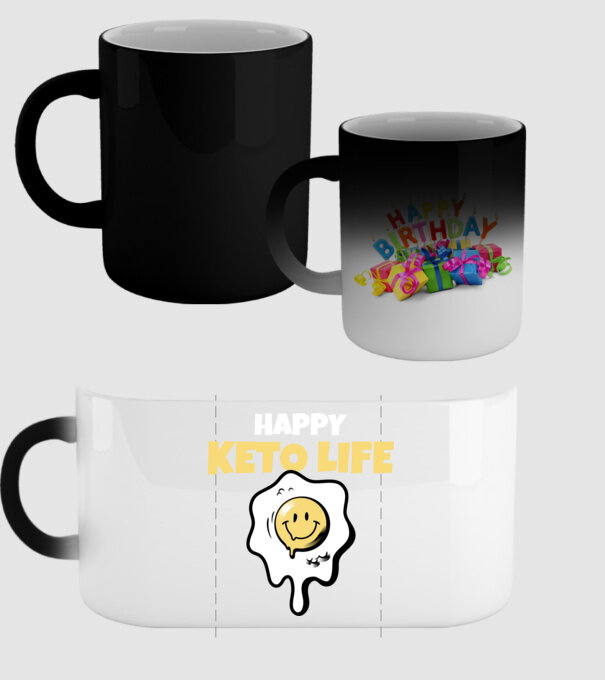 HAPPY KETO LIFE model negru pe tricou