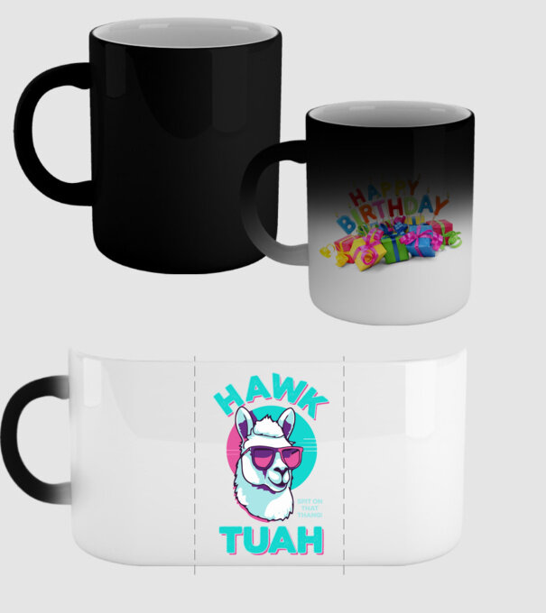 Hawk tuah llama retro sunglasses model negru pe tricou