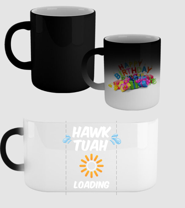 Hawk Tuah loading raindrop model negru pe tricou