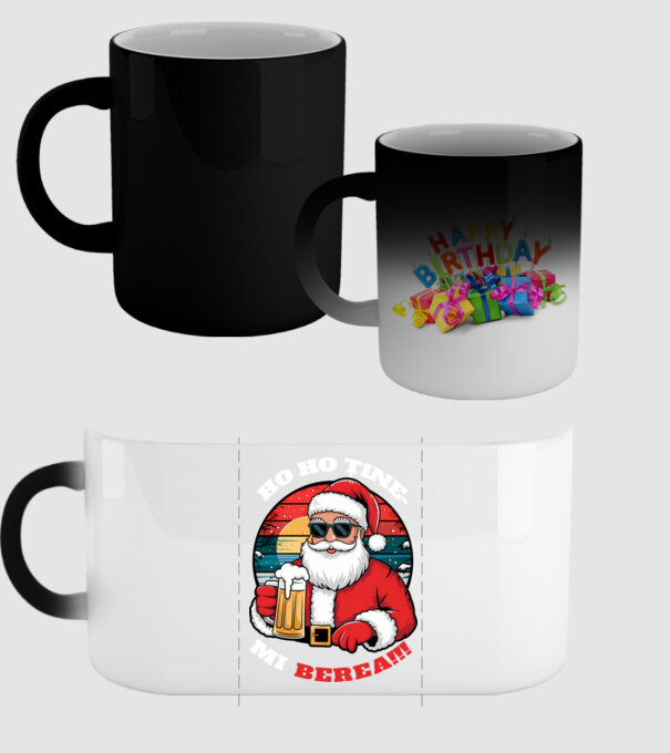 Ho ho ține mi berea! Negru model negru pe tricou