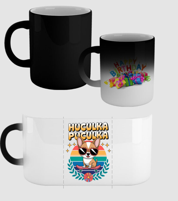 Huculka Puculka Câine 2 model negru pe tricou