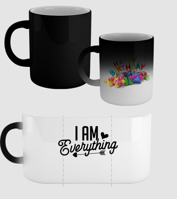 I am everything model negru pe tricou