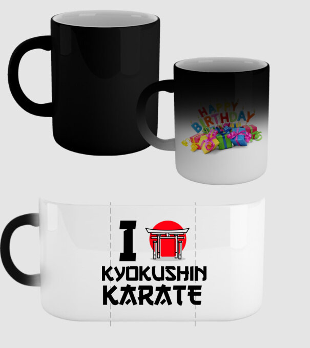 I love Kyokushin Karate model negru pe tricou