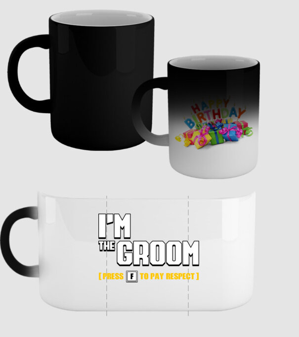 I'm the Groom model negru pe tricou
