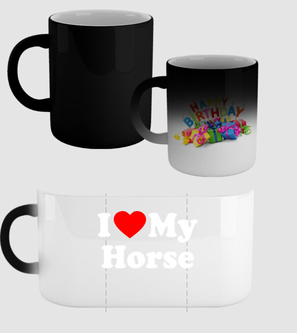 i ove my horse model negru pe tricou