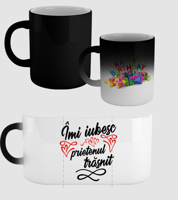 Îmi iubesc prietenul trăsnit model negru pe tricou