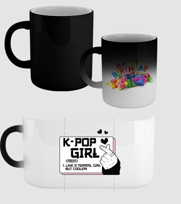 K-POP FANGIRL model negru pe tricou