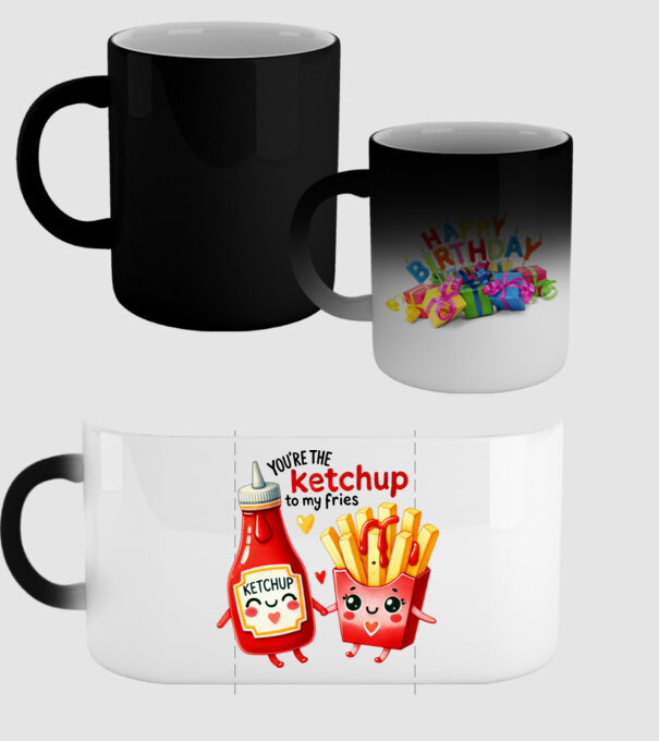 Ketchup to my Fries model negru pe tricou