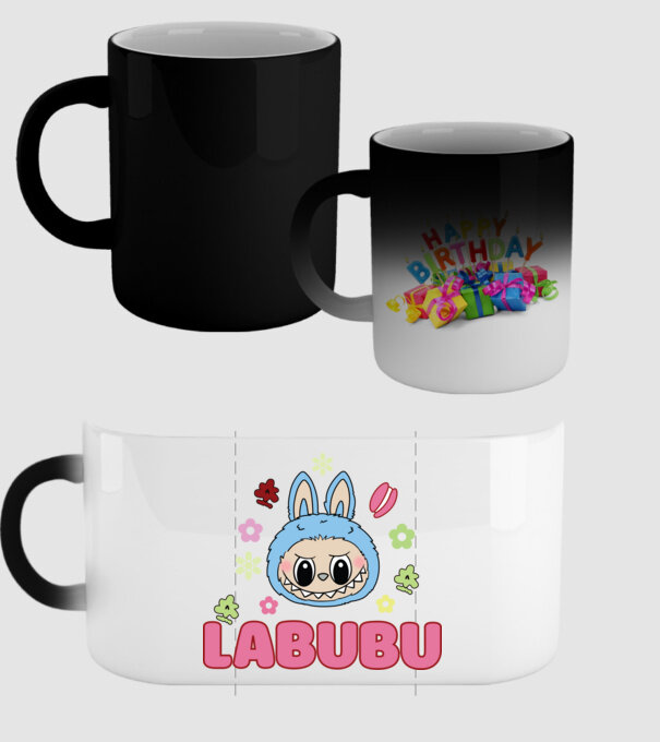 Labubu model negru pe tricou