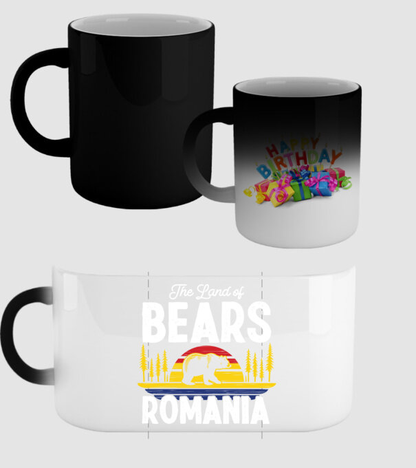 Land of Bears model negru pe tricou