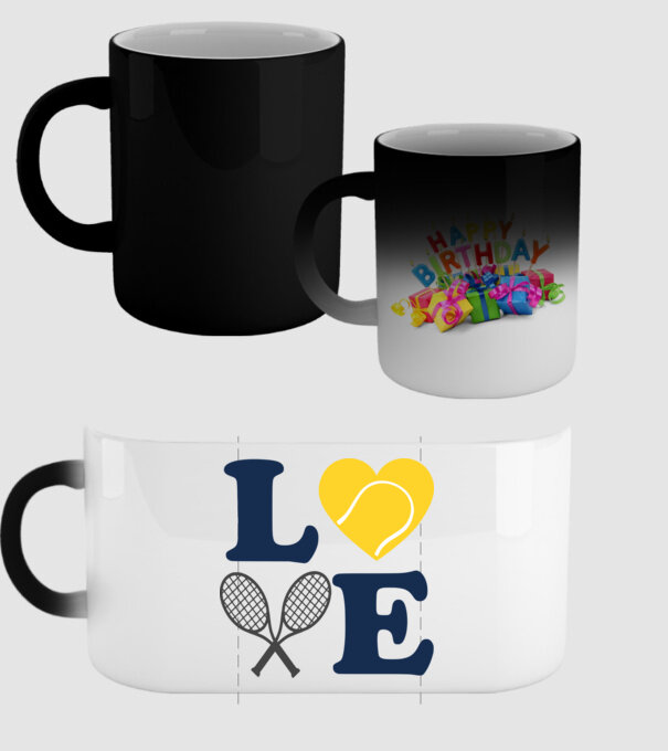 LOVE Tennis model negru pe tricou