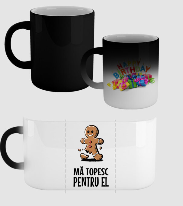Mă topesc pentru el alb model negru pe tricou