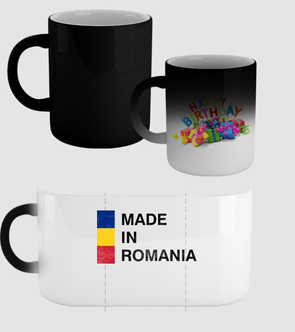 made in romania model negru pe tricou