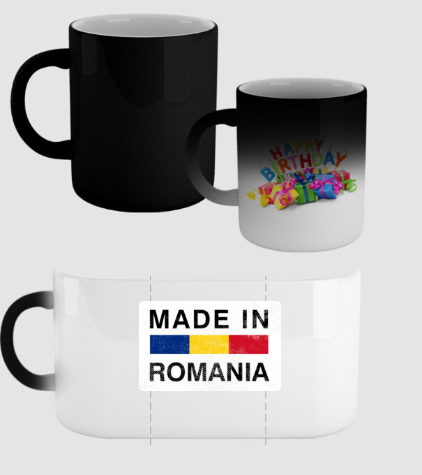 made in romania model negru pe tricou