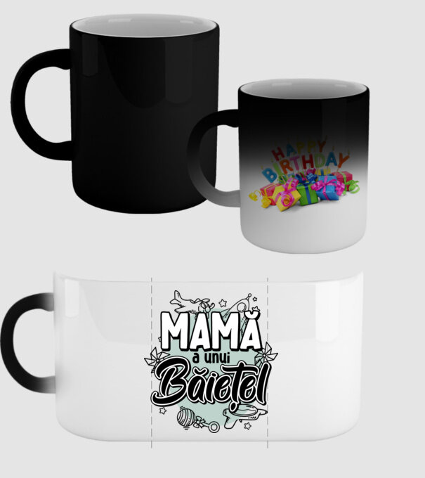 Mamă a unui băiețel model negru pe tricou