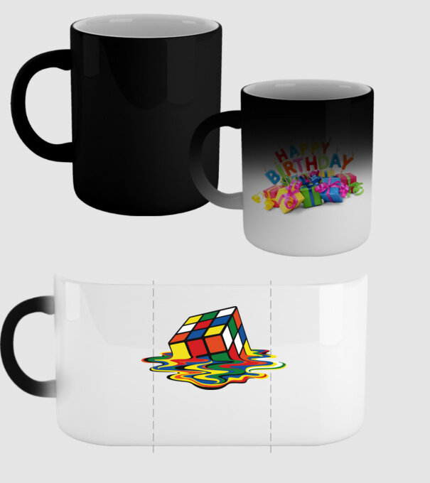 Melting Rubik model negru pe tricou