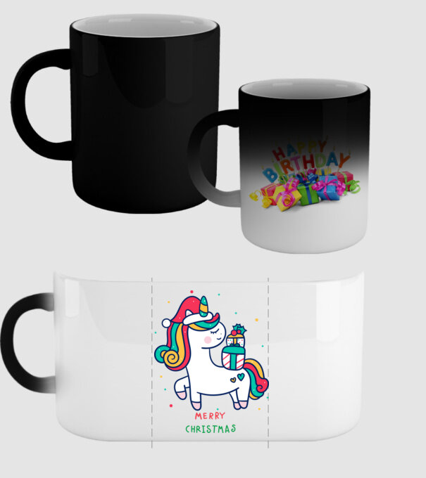 merry christmas unicorn model negru pe tricou