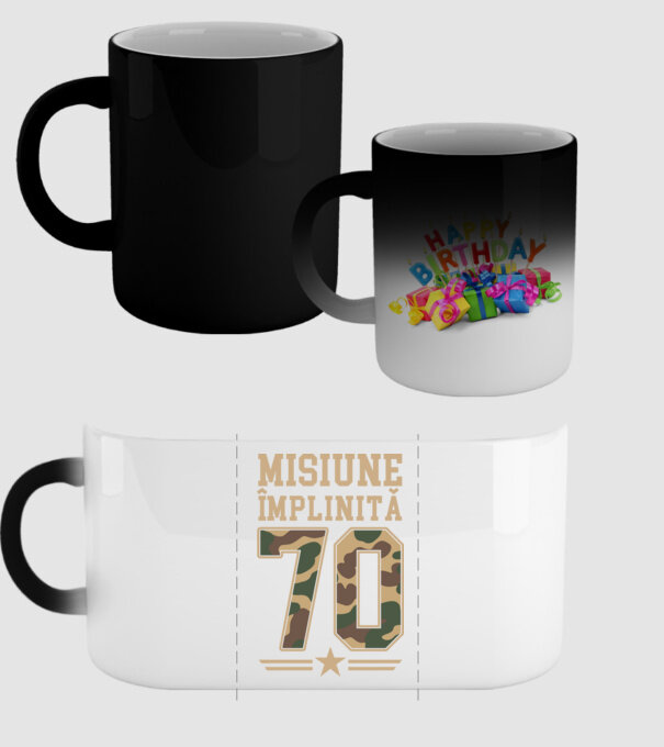Misiune împlinită 70 model negru pe tricou