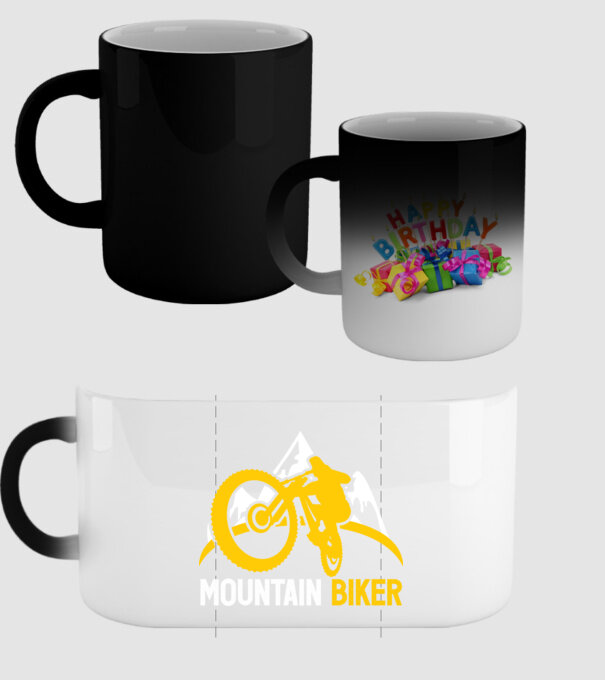 mountain biker model negru pe tricou