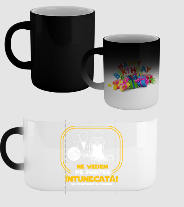 Ne vedem pe partea întunecată model negru pe tricou