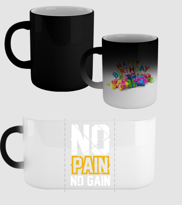 No Pain No Gain model negru pe tricou