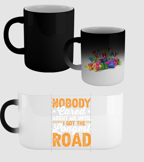 Nobody cared unti I got the longest road model negru pe tricou