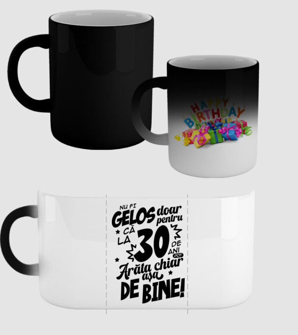 NU FI GELOS DOAR PENTRU CĂ LA 30 DE ANI model negru pe tricou