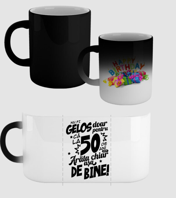 NU FI GELOS DOAR PENTRU CĂ LA  50 DE ANI model negru pe tricou