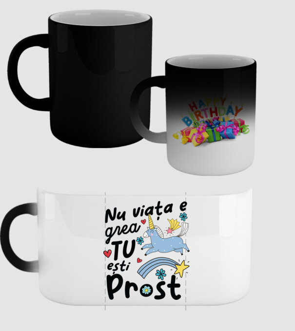 Nu viața e grea, tu ești prost model negru pe tricou